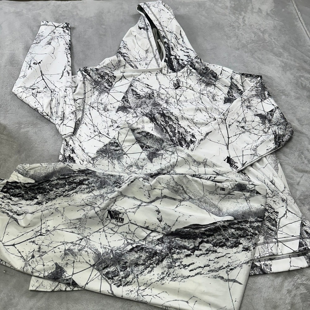 Gamehide‎ Sweatsuit Set Mens 4X White Naked North Snow Camo Hoodie Pants BFH